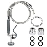 KWODE Pre Rinse Hose with Sprayer Valve 44 Inch Hose with Sprayer Head Replacement Kit Commercial...