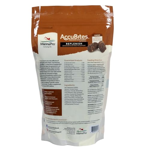 Manna-Pro-AccuBites-Replenish-Equine-Supplement--Hydration-Immune-Support-Supplement-for-Horses--Contains-Vitamin-E-Turmeric--Turmeric-Molasses-Flavored--16-lbs Manna Pro AccuBites Replenish Equine Supplement – Hydration & Immune Support Supplement for Horses – Contains Vitamin E & Turmeric – Turmeric & Molasses Flavored – 1.6 lbs - Image 3