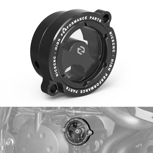 NICECNC Clear Oil Filter Cap Compatible with Kawasaki KLR650 1987-2024 Anodization 6061-T6 Billet Aluminum CNC-machined Black