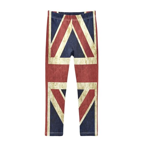 ALAZA Retro Union Jack Flag Girls Leggings Ankle Length Basic Leggings Stretchy Pants for Yoga Dance