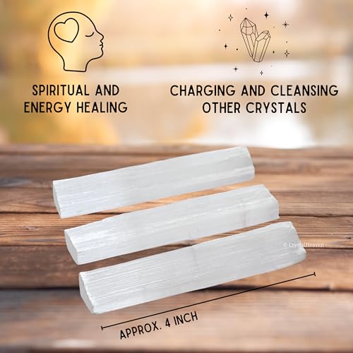 Image of Certified Selenite Wand Charging Plate Stick-Pack Of 3