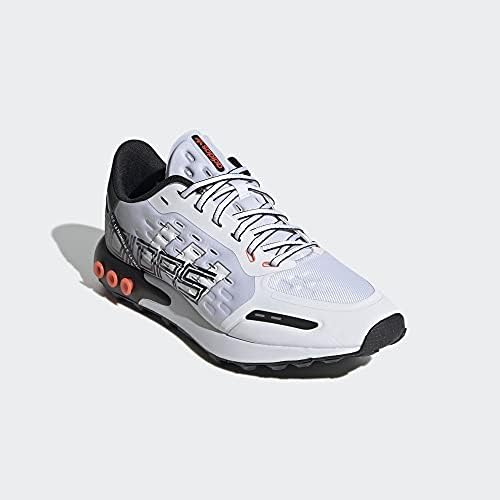 adidas Men's LA Trainer III Athletic Sneaker Shoes, White/Black/Red, 9 | Image 4