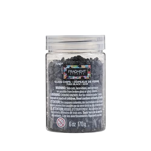 Fragment Effects, Black Glass Chips, 6 oz Jar, for DIY Arts and Crafts Projects