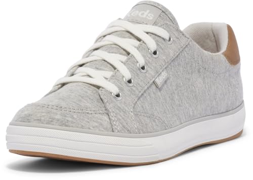 Keds Center 3 Lace Up, Sneaker Womens, Grey Jersey, 9 Medium