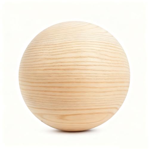 VOLWCO Boule Ronde en pin, DéCoration Artisanale Lisse, Bois Massif Accessoires DIY Peints Boule Ronde Artisanale, pour Travail PréCis Accessoire Travail du...