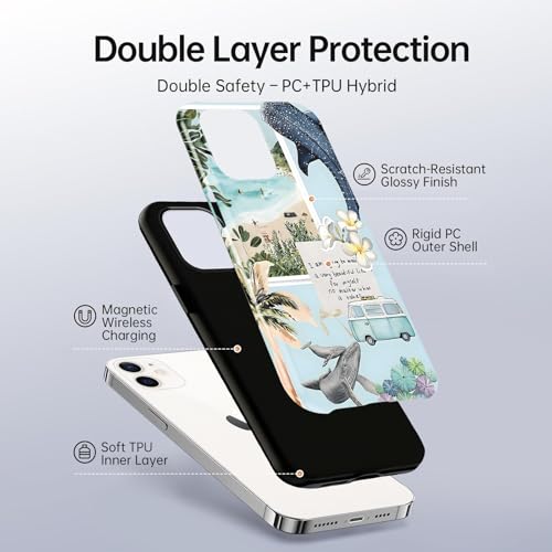 Coque iPhone 12 antichoc MagSafe design baleine italienne - 2