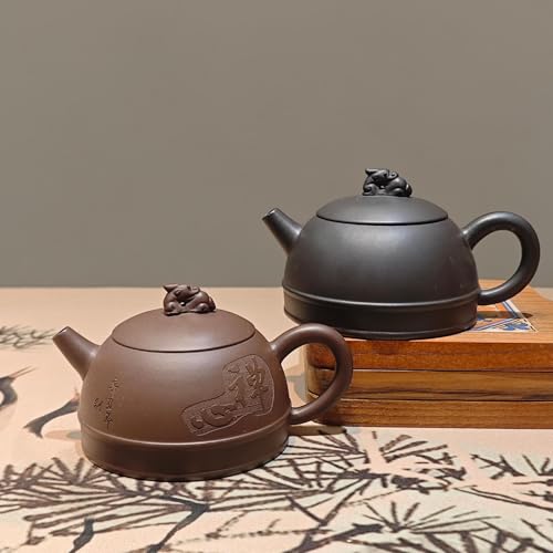 Image of Yixing Clay Teapot 10oz Zisha Tea Pot Chinese Dragon Kungfu Tea Set Kettle (Clay purple 10oz)