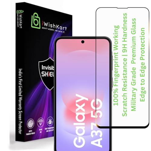 Image of Military Grade compatible with Samsung Galaxy A37 5G Tempered Glass | 30 Days Warranty | Scratch Resistance | 9H Hardness | Edge-to-Edge Protection | Easy Installation Kit