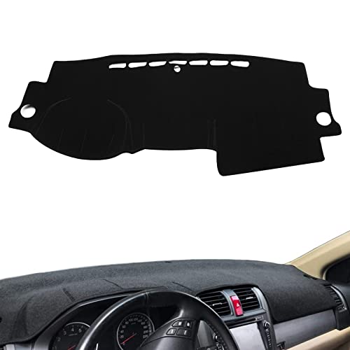 Xotic Tech Center Console Dashboard Mat Pre-Cut Non-Slip Sunshield Sun Glare Protector Dash Carpet Pad Black Cover Compatible with Honda CR-V CRV 2007-2011