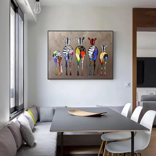 Affiche de cinq chevaux style abstrait pour décoration murale chambre à coucher