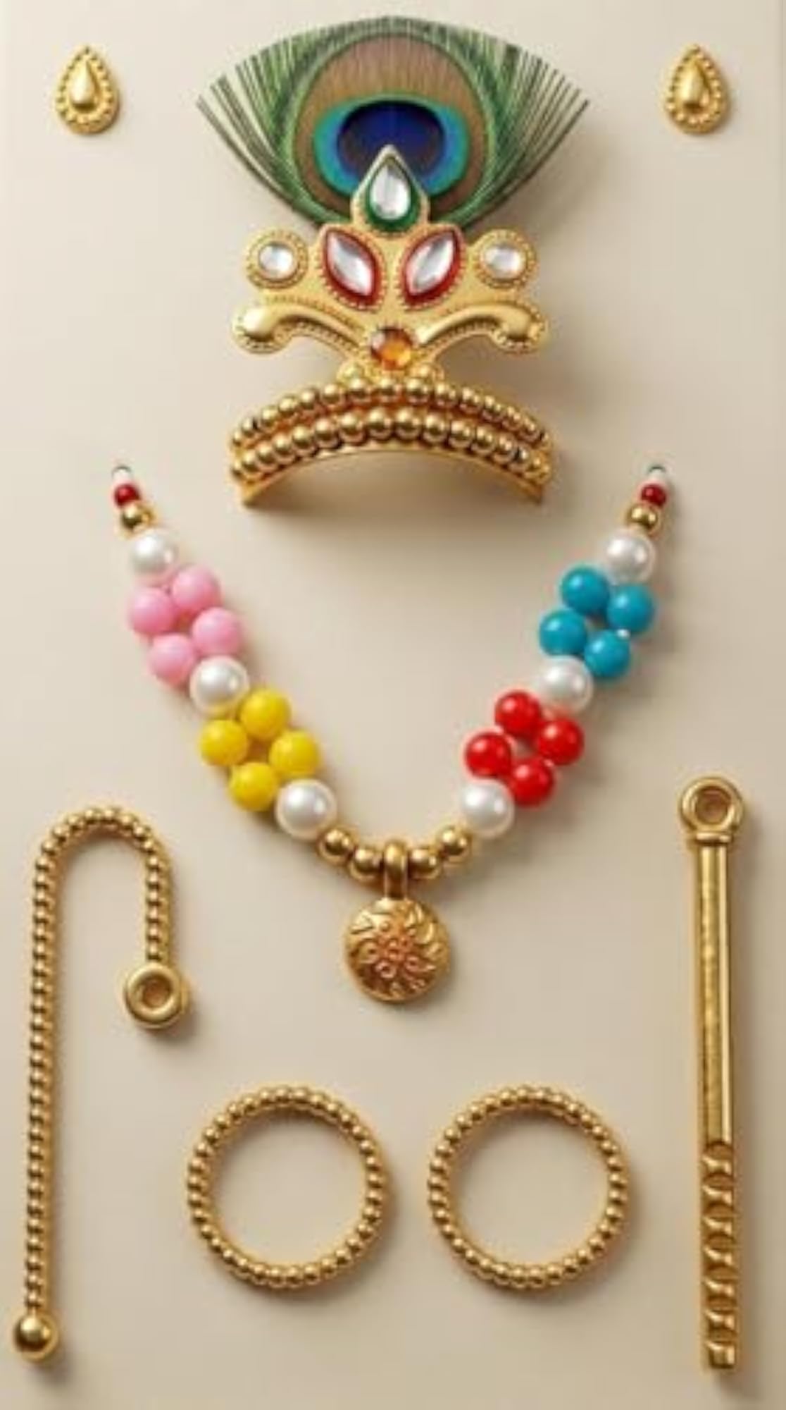 Handmade Krishna Jewellery Set for Laddu Gopal Thakur
