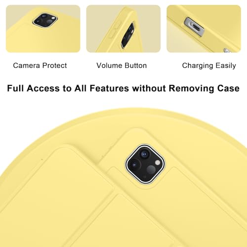 Image of ZryXal New iPad Pro 13 Inch Case (M5) 2025 / (M4) 2024 with Pencil Holder, Smart iPad Case [Support Pencil Pro and Pencil (USB-C)], Support Touch ID and Auto Wake /Sleep (New Yellow)