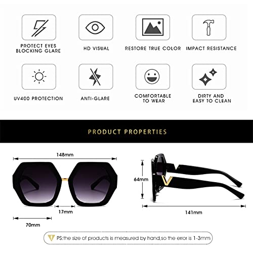 Luxury Classic Big Frame Sunglasses Women Men Fashion Vintage Popular Travel Oversized Sun Glasses Eyewear UV4003