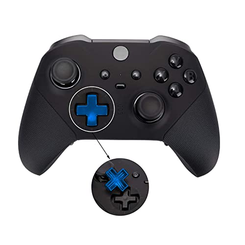 Image of 2PCS Metal D-Pad Button Replacement Kits, 4 PCS Metal Paddles, Hair Trigger Locks Replacement Parts for Xbox One Elite Controller Series 2 (Blue)