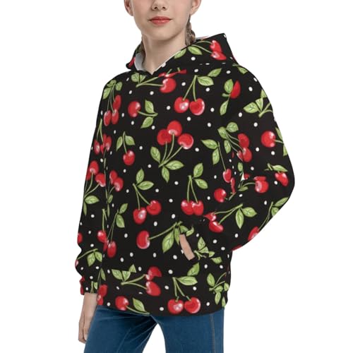 Sweet Red Cherry Kid Hoodies Boys Sweatshirts Girls Pullover with Pocket2