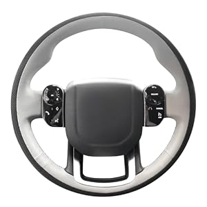 MEWANT DIY Stitched Steering Wheel Cover Wrap for Land Rover Range Rover Sport 2018-2021 Steering Wheel Accessories for Land Rover Range Rover Sport