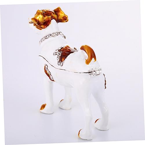 Boîte rangement élégante chiot en résine pour bijoux