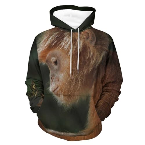 Sweat à capuche Singe unisexe aux finitions soignées et coutures renforcées coupe premium S