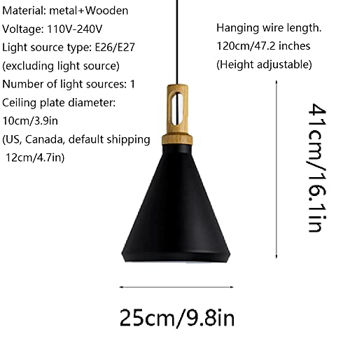 Luminaire de plafond style industriel noir et bois pour éclairage de bar