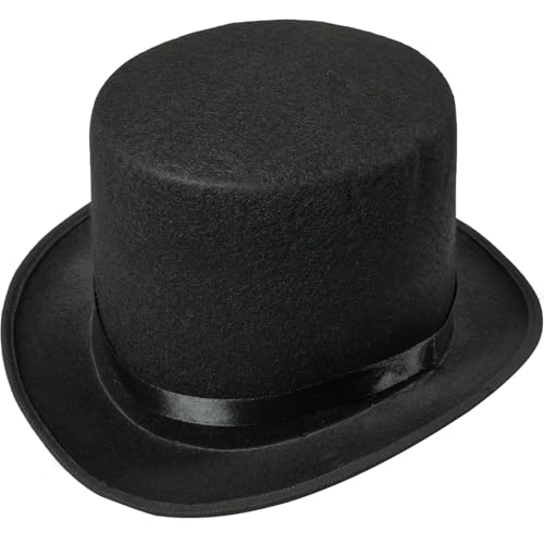 WANGWANG Zylinder Hut in Schwarz, Melone Hut, Zaubererhut, Zylinder Fasching für Zauberer, Karnevalâ€¦ – Miniatur