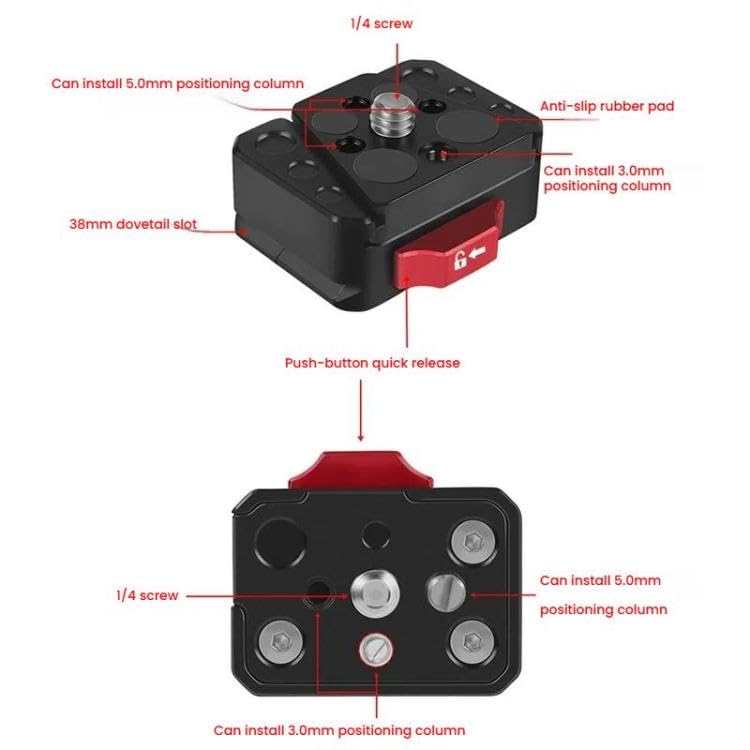Image of Claw Quick Release Plate Tripod QR Camera Mount Adapter, Quick Setup Kit with 1 /4'' Screw Compatiable for Canon /Sony /Nikon Cameras /Zhiyun /Feiyu /DJI /Moza Stablizers Switch Between Tripod /Monopod /Slider