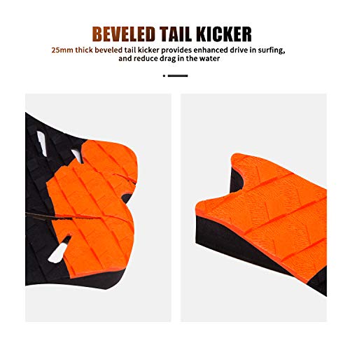 image for WOOWAVE Surfboard Traction Pads 3 Piece EVA Surfing Traction Pad Premi