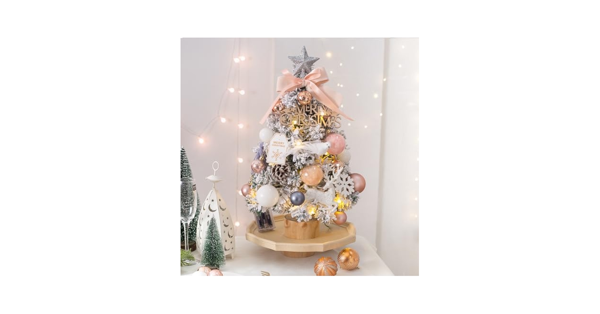 小型クリスマスツリー LEDライト付き Amazon | クリスマスツリー 卓上 装飾付き ミニクリスマスツリー
