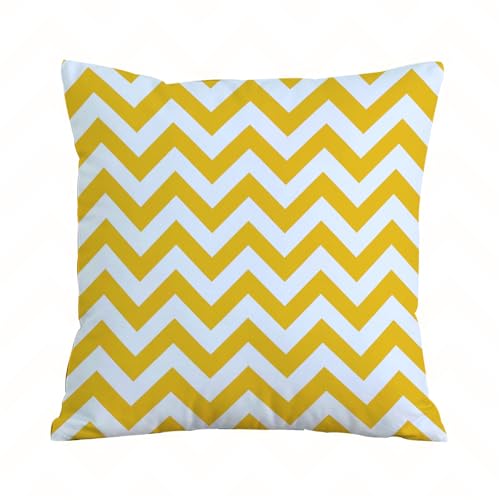 ERRTU Housse de Coussin 40x40 cm,Motif de tuile en Zigzag Moderne d'été en Zigzag Jaune,Housse Coussin Exterieur,Motif Décoratif Taie d'oreiller,Coussin...