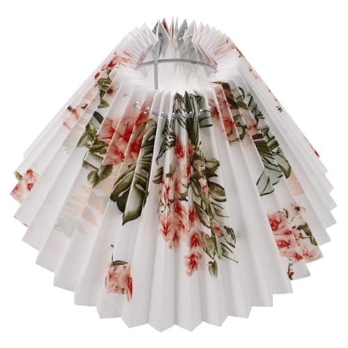 DECOMELODY 百褶布製テーブルランプシェード 簡単取付 軽量構造 室内照明用 インテリア装飾 小型デスクライトカバー