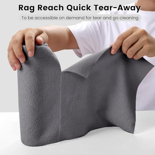 Image of AYUS Microfiber Cleaning Cloth Roll 25x25CM - Reusable Tear-Away Towels Washable Super Absorbent Lint Free Cleaning Rags for Kitchen, Car, Garage and Home (Grey, 1 Roll (20 Cloths))