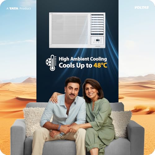 Image of Voltas 1 ton 2 Star Fixed Speed Window AC (Copper, Anti Dust Filter, 2-Way Air Swing, Memory Restart, Sleep Mode (122FS PLATINA, White)