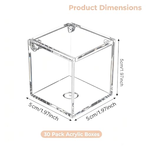 Image of Gonice 40 Pcs Acrylic Boxes with Lid, Small Square Box With Hinged Lid