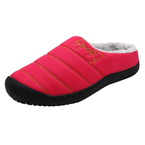 RTPR Zapatillas planas cómodas zapatillas zapatillas de mujer zapatos planos de invierno cálidos zapatos planos para mujer interior slip-on con algodón zapatos de mujer adilettes, Rosa., 39 EU