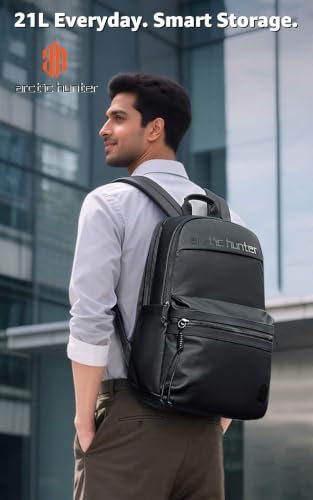 Image of Arctic Hunter Compact Backpack for Men Women 21L One-Day-Capacity Slim 15.6 inch Laptop Bag Sleek Lightweight Water-resistant Small Laptop Backpack for Casual College Daypack