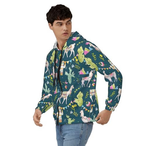 Sweat à capuche alpaga imprimé tropical avec cordon de serrage - 5