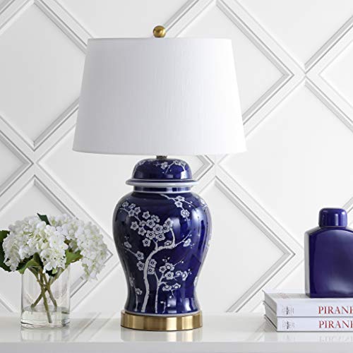 Jonathan Y Jyl3047A Gracie 29.5" Ginger Jar Ceramic/Metal Led Table Lamp Traditional Bedside Desk Nightstand Lamp For Bedroom Living Room Office College Bookcase Led Bulb Included, White/Navy #TOP2