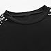 Women Tracksuit Y2K 2 piece Outfits Pearls Cold Shoulder Long Sleeve Tops and Jogger Pants Set Fashion Casual Streetwear Black