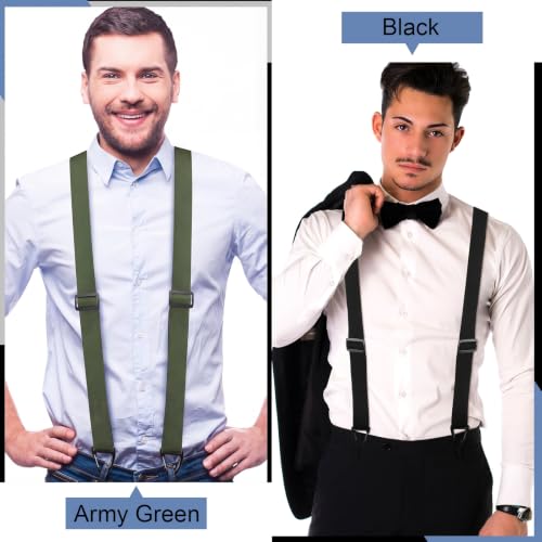 Image of Janmercy 2 Pcs X Back Hidden Suspenders for Men