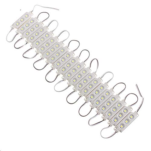 LED Module Strip Light 20pcs Molding Waterproof 3LED 5050 SMD Module Light White/Warm White DC 12V (Color : Warm White)
