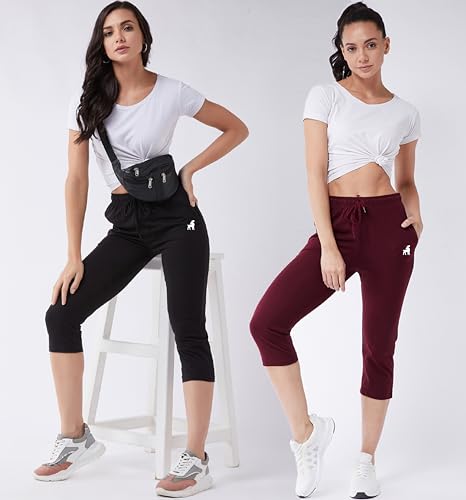 Image of Modeve Women Solid Cotton Blend Capri for summer|| Summer Wear