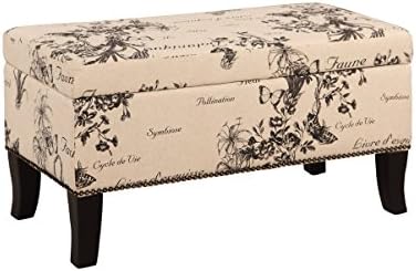 Linon Stephanie Ottoman, Botanical Linen