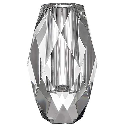 DONOUCLS Mini vaso di cristallo con gemma a forma di fiore, trasparente, con confezione regalo, decorazione per la casa, 15 cm