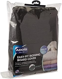 Addis 516939 Easy Fit Replacement Ironing board cover, upto 135x46cm, Reflective Silver metalised, Fabric, 10 x 23 x 34 cm
