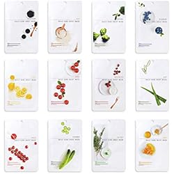 EUNYUL [PACK OF 12] Daily Care Facial Sheet Mask Pack 12 types Korean Skincare Hydrating & Nourishing & Natural Ingredients for All Skin Types