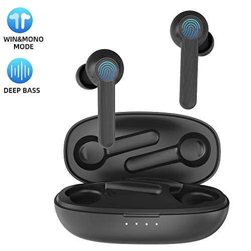 iAmotus Écouteurs Bluetooth, True Casque sans Fil 40 Heures d'Autonomie avec Étui de Chargement Oreillette Bluetooth 5.0 sans Fil à Réduction de Bruit Stéréo Intra Auriculaires pour Android et iOS