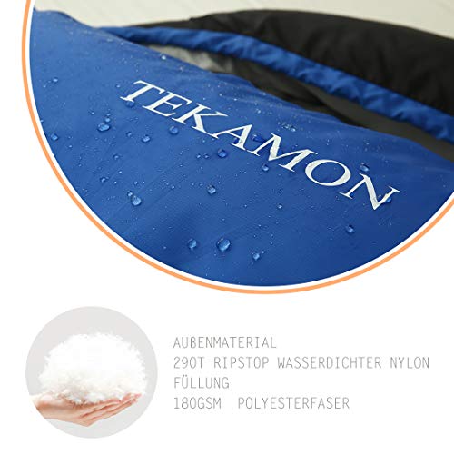 TEKAMON Schlafsack Winter Outdoor, Camping und Trekking, Mumieschlafsack für 3-4 Jahreszeiten, 400g/㎡ Winterschlafsack, Kleines Packmaß & Ultraleicht Schlafsack,für Erwachsene grün 220 * 85 * 55cm - Image 4