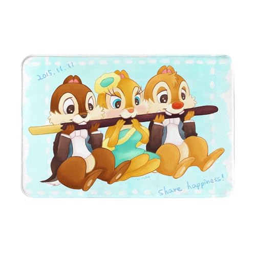 玄関マット ドアマット チップ デール おしゃれ かわいい 漫画 キッチンマット バスマット 耐摩耗 滑り止め 洗える 吸水 人気 アニメ 四季通用 40x60cm
