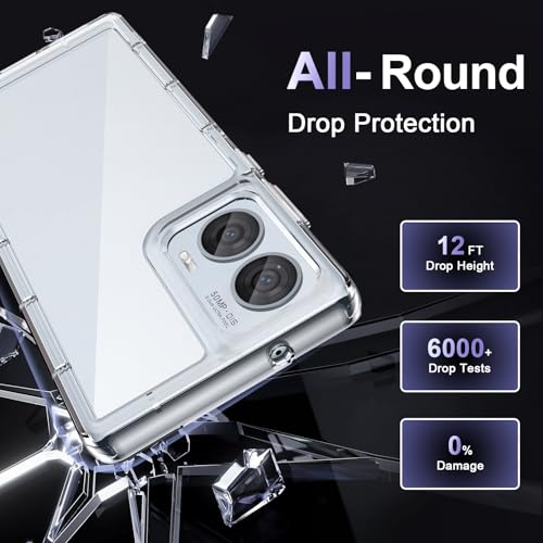 Image of Case for Motorola Edge 50 Fusion, Military Grade Drop Protection Phone Case, Yellowing Resistant, Anti-Scratch Hard PC Back, Shockproof Hard Ultra-Thin Protective Cover, Clear