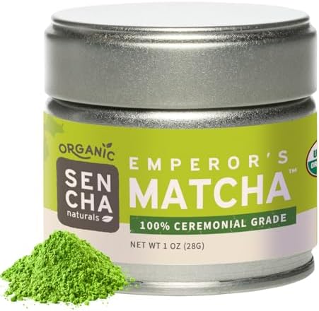 SEN CHA Naturals Organic Matcha Green Tea Powder, Ceremonial Grade, First Harvest Organic Matcha, 1oz Tin (1 Pack)