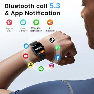 Smart Watch (Answer/Make Call), 1.96 SmartWatches for Men Women with Heart Rate/Activity Tracking, Fitness Tracker Watch with IP68 Waterproof/Pedometer, Smart Watch for Android/iPhone Compatible